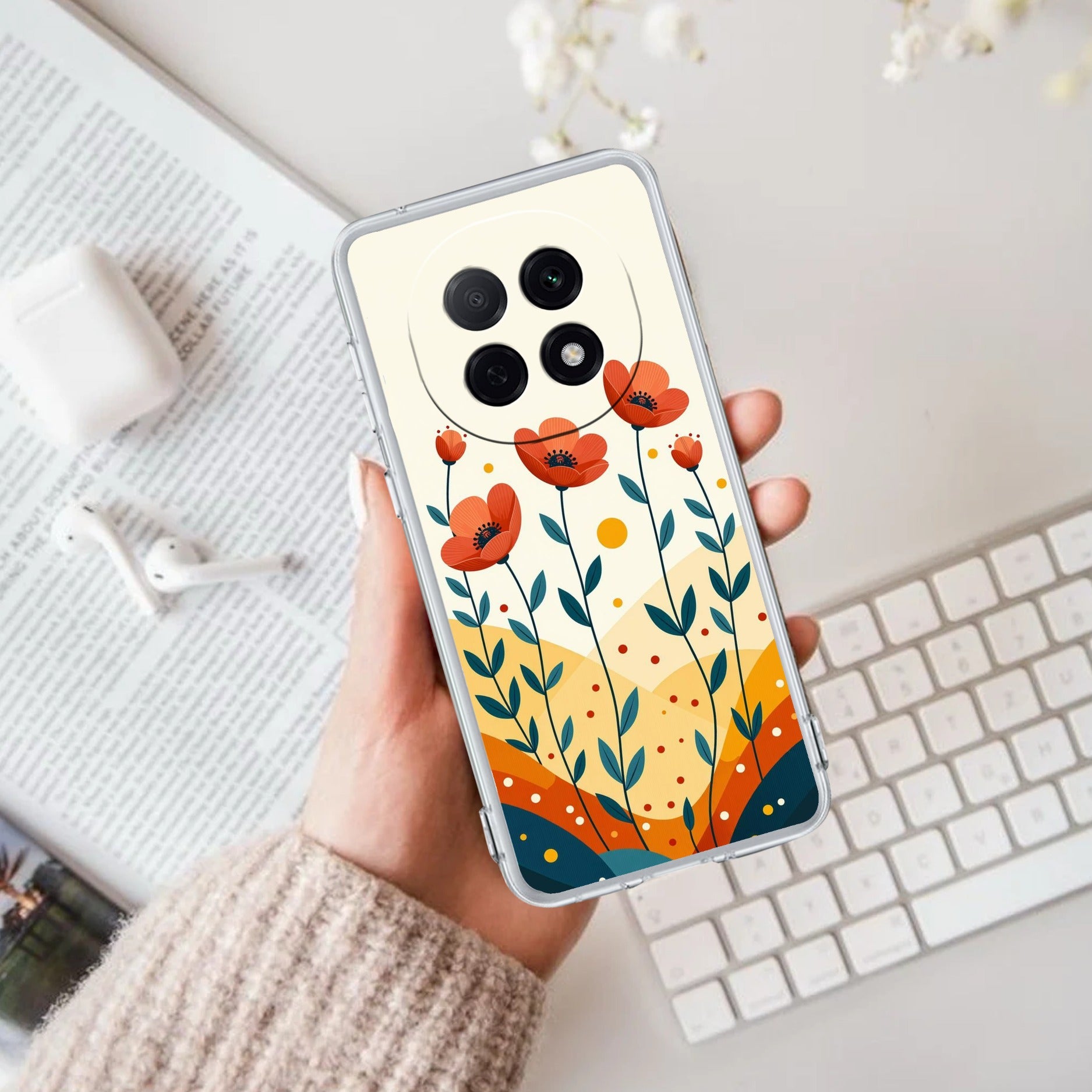 Hillside Bloom Transparent Silicon Case For Oppo F29 Pro 5G