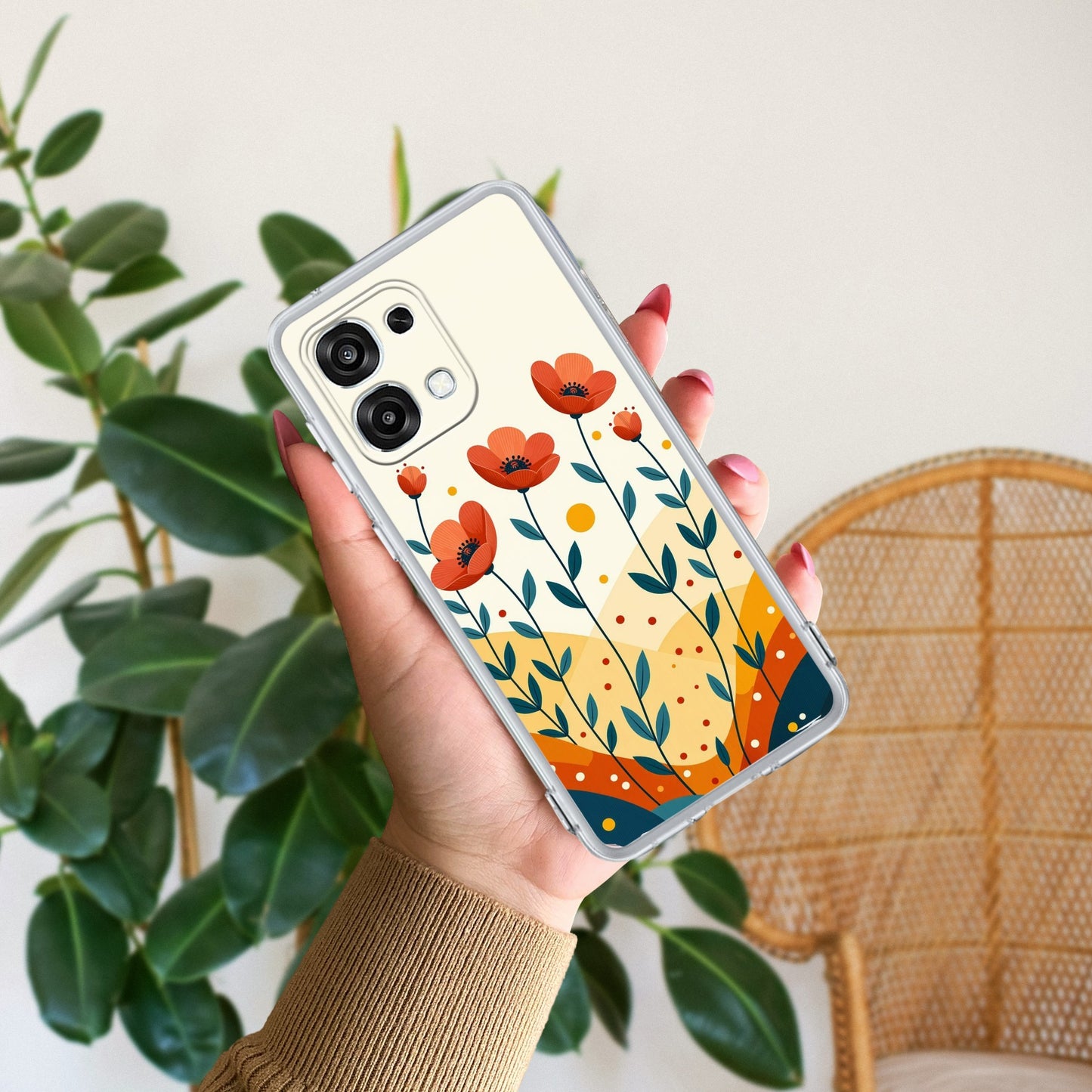 Hillside Bloom Transparent Silicon Case For Oppo