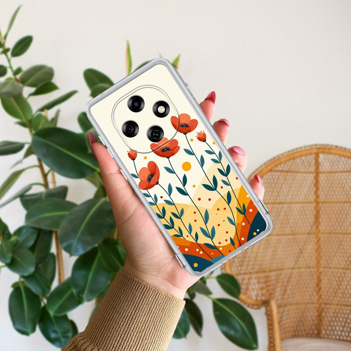 Hillside Bloom Transparent Silicon Case For Oppo