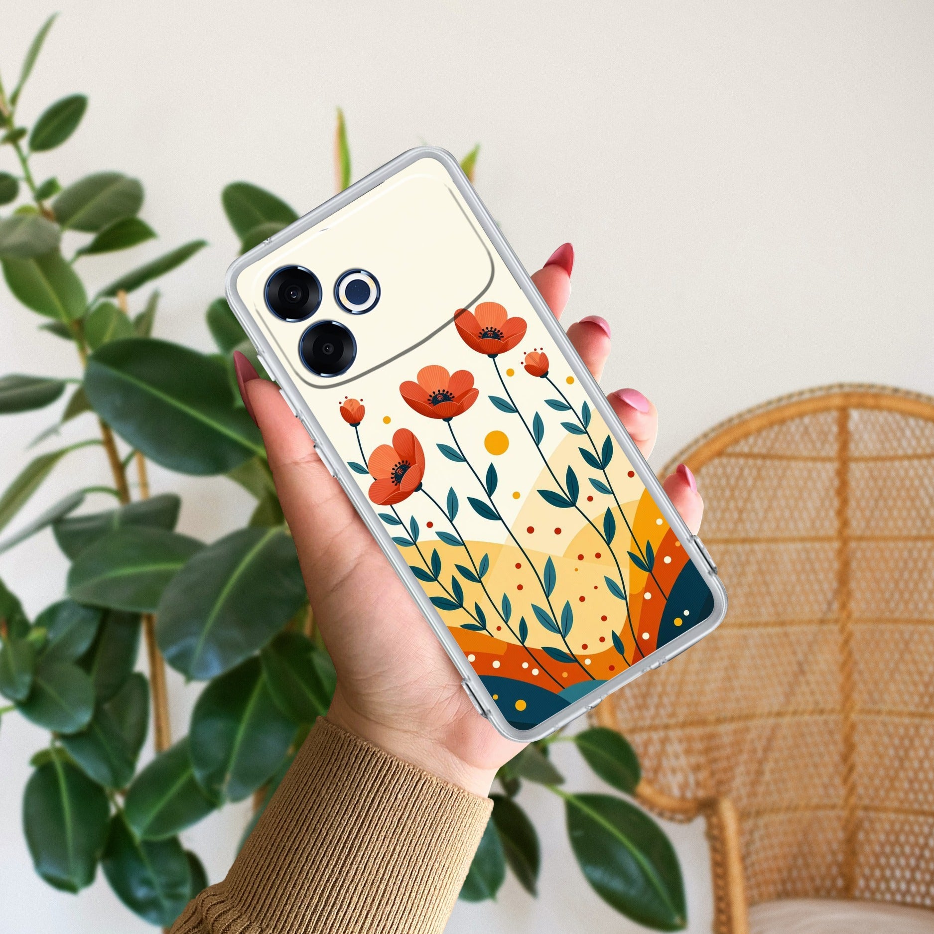 Hillside Bloom Transparent Silicon Case For Oppo F33 Pro 5G
