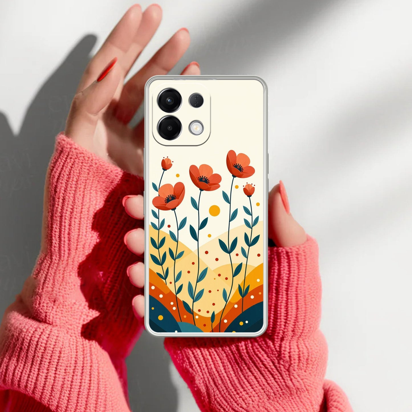 Hillside Bloom Transparent Silicon Case For Oppo