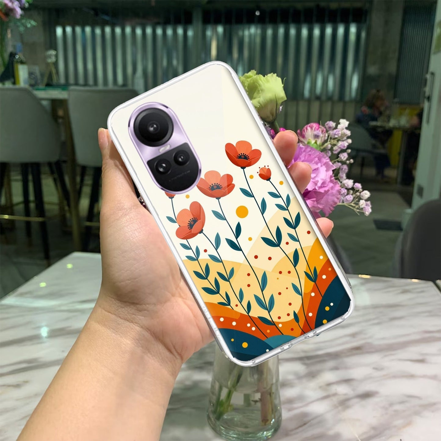 Hillside Bloom Transparent Silicon Case For Oppo