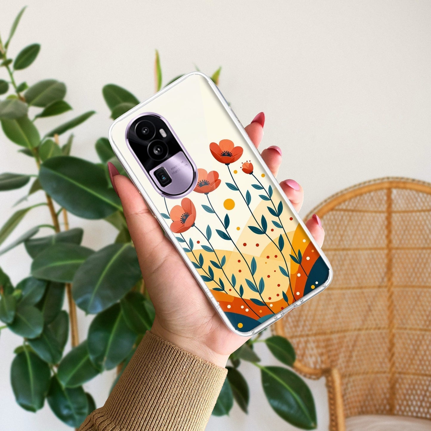 Hillside Bloom Transparent Silicon Case For Oppo