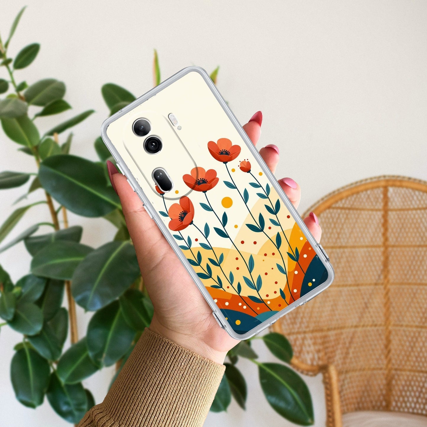 Hillside Bloom Transparent Silicon Case For Oppo