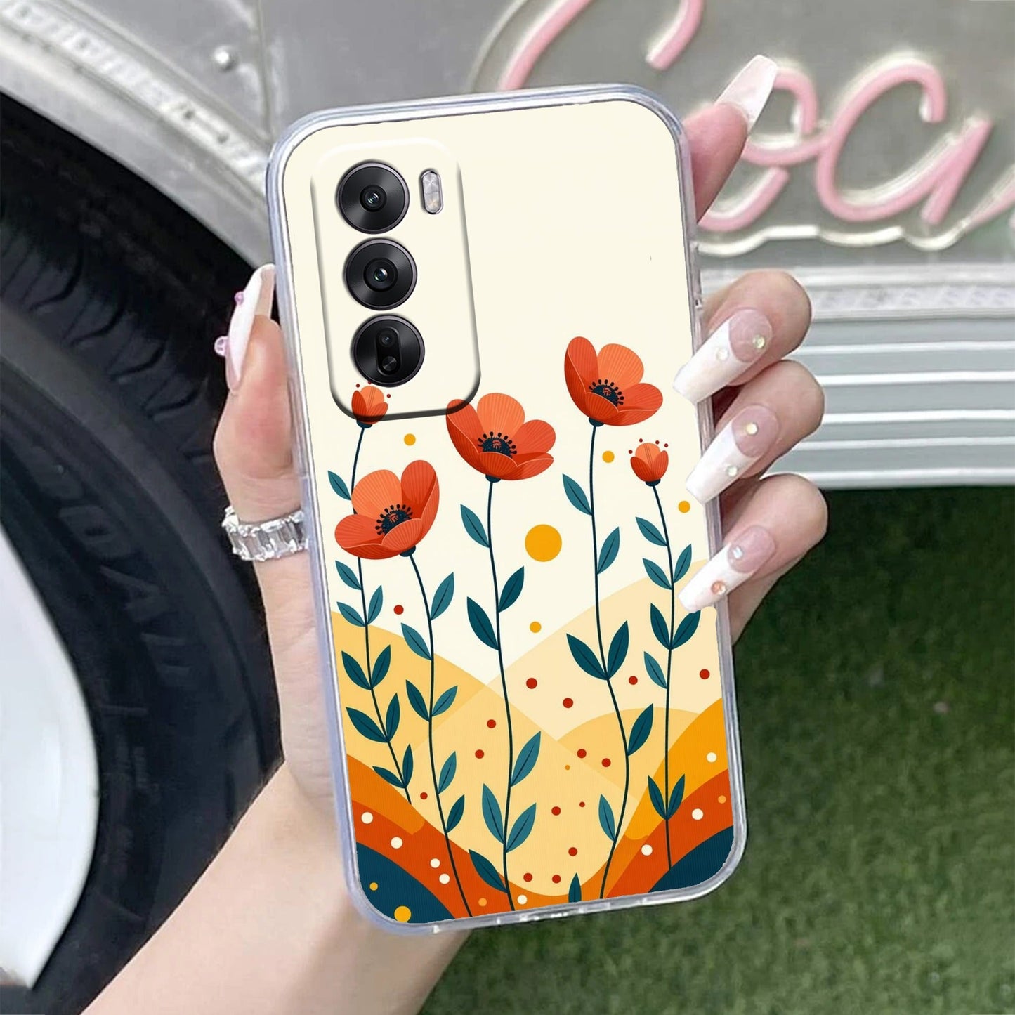 Hillside Bloom Transparent Silicon Case For Oppo