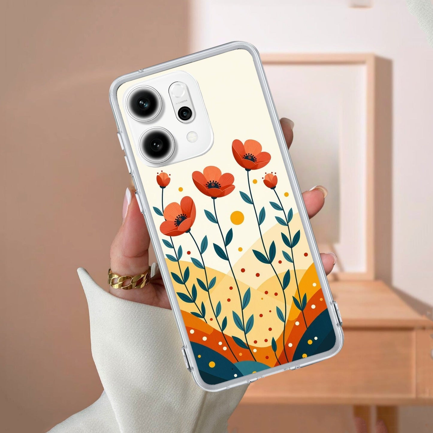 Hillside Bloom Transparent Silicon Case For Oppo