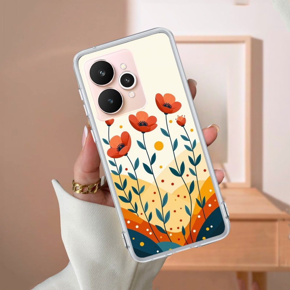 Hillside Bloom Transparent Silicon Case For Realme/Narzo