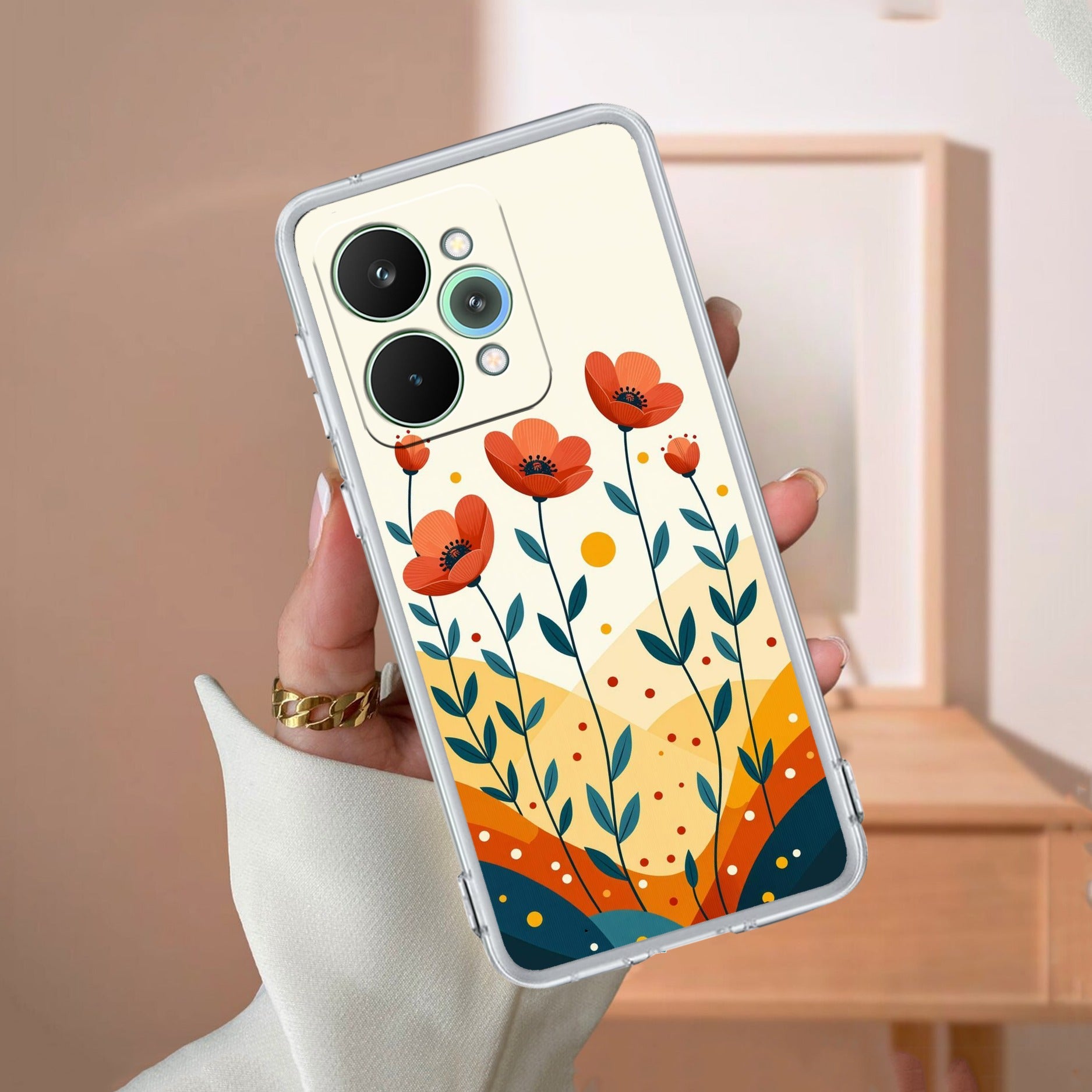 Hillside Bloom Transparent Silicon Case For Realme 9 Pro Plus 5G / Realme Narzo 50 Pro (5G) / Realme 9 4G