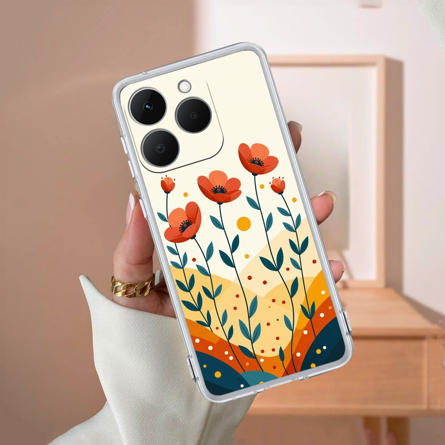 Hillside Bloom Transparent Silicon Case For Realme/Narzo
