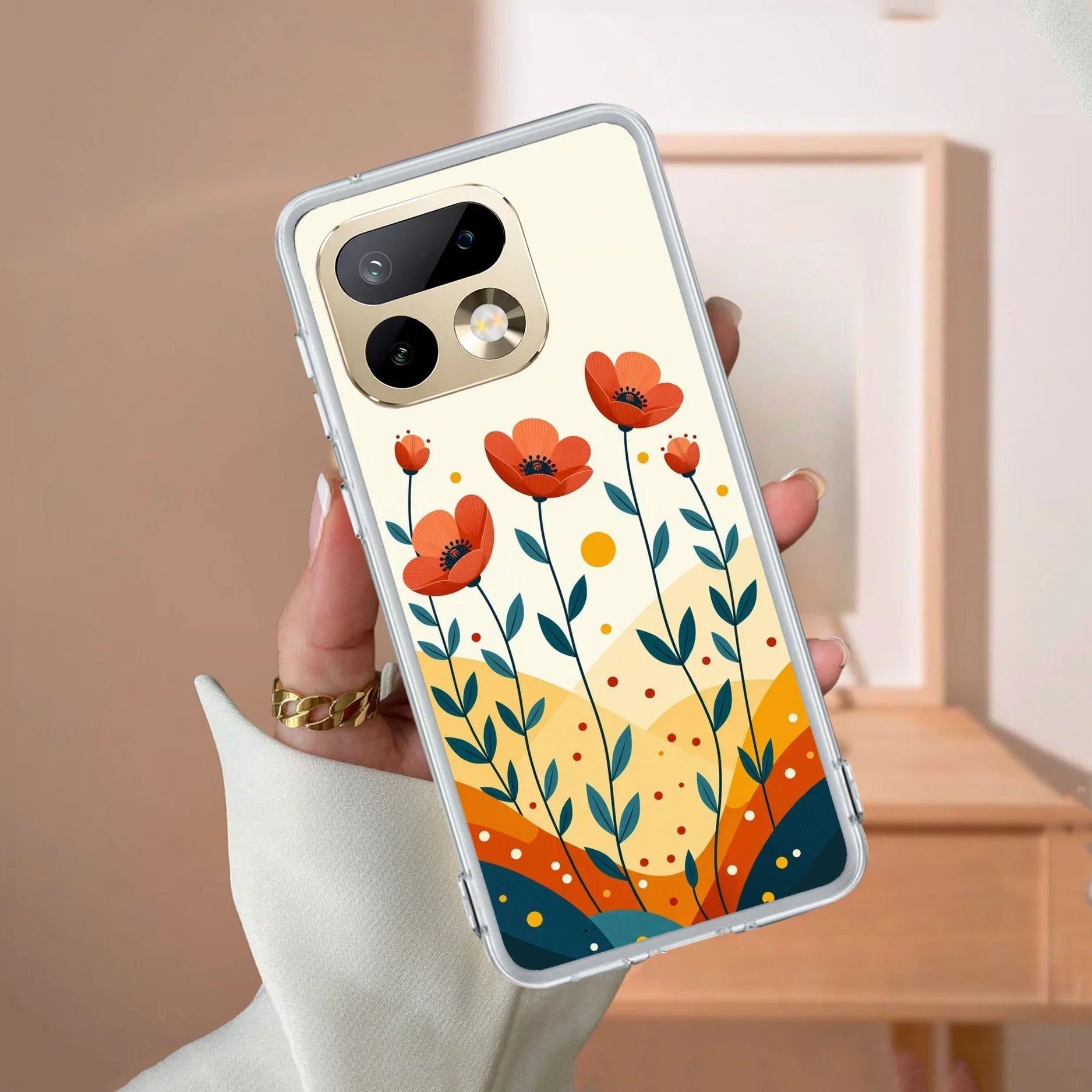 Hillside Bloom Transparent Silicon Case For Realme 8 4G / Realme 8 Pro