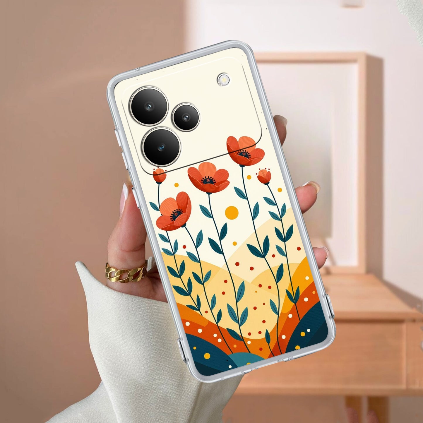 Hillside Bloom Transparent Silicon Case For Realme/Narzo