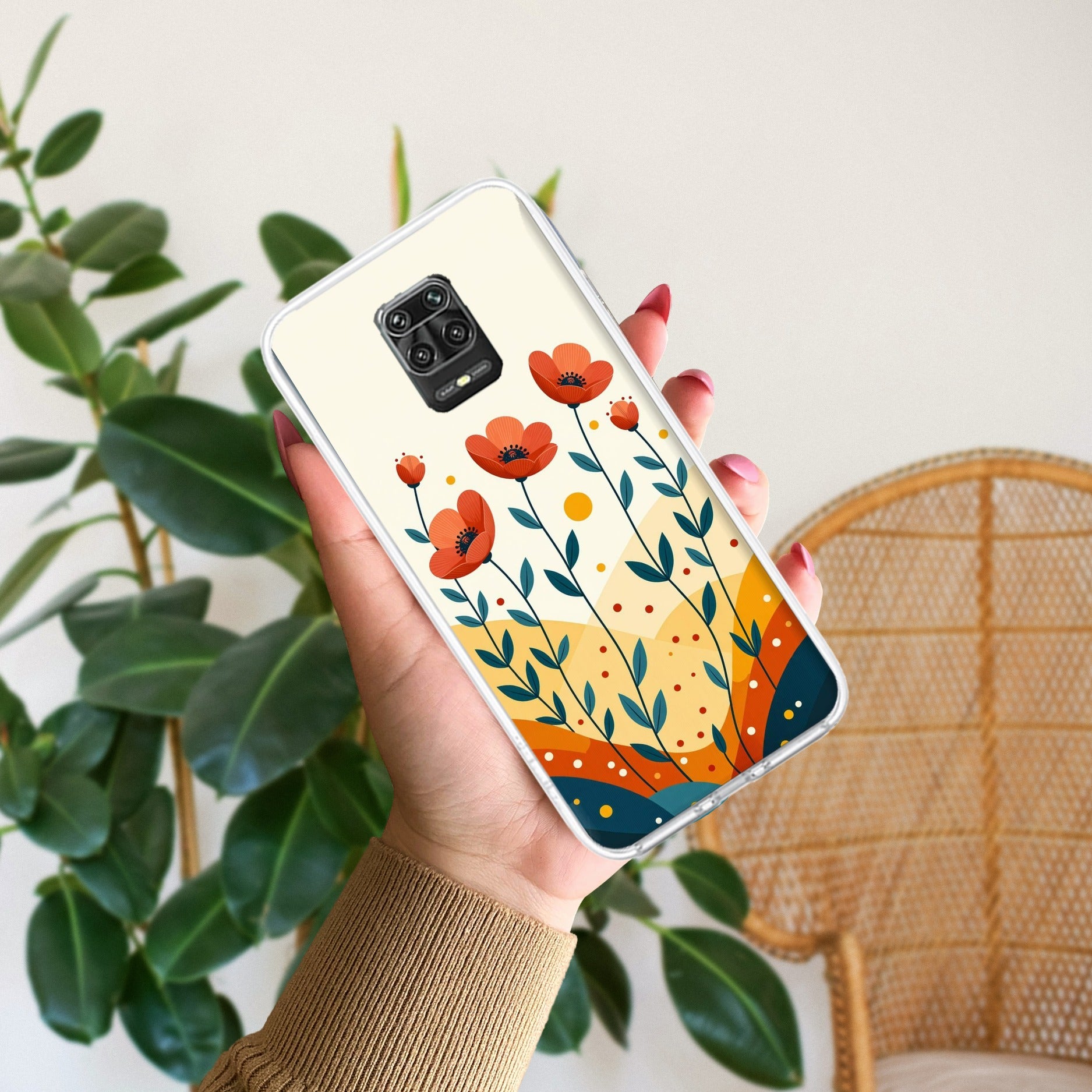 Hillside Bloom Transparent Silicon Case For Redmi Note 9 Pro