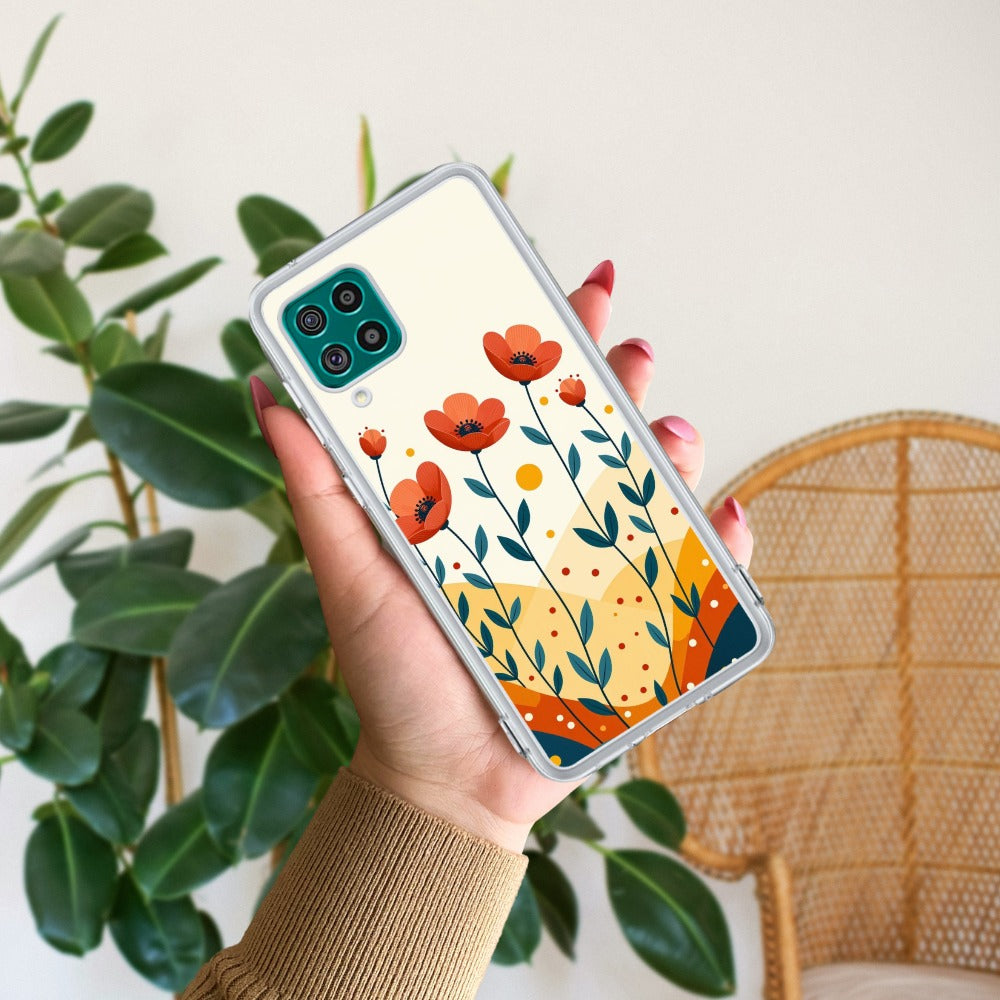 Hillside Bloom Transparent Silicon Case For Samsung