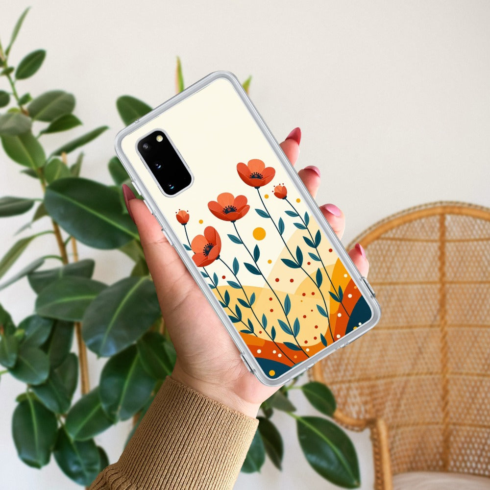 Hillside Bloom Transparent Silicon Case For Samsung