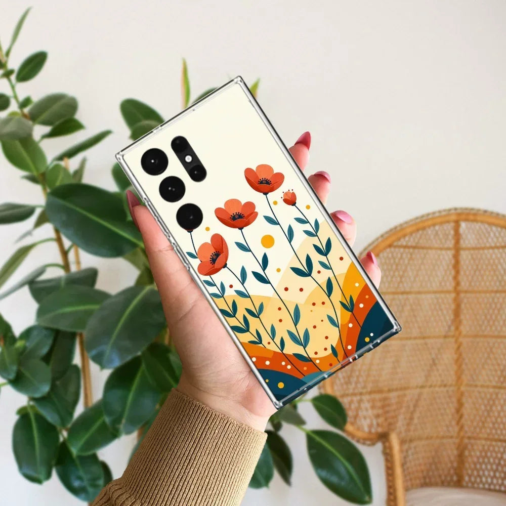 Hillside Bloom Transparent Silicon Case For Samsung Galaxy A12 / M12 / F12