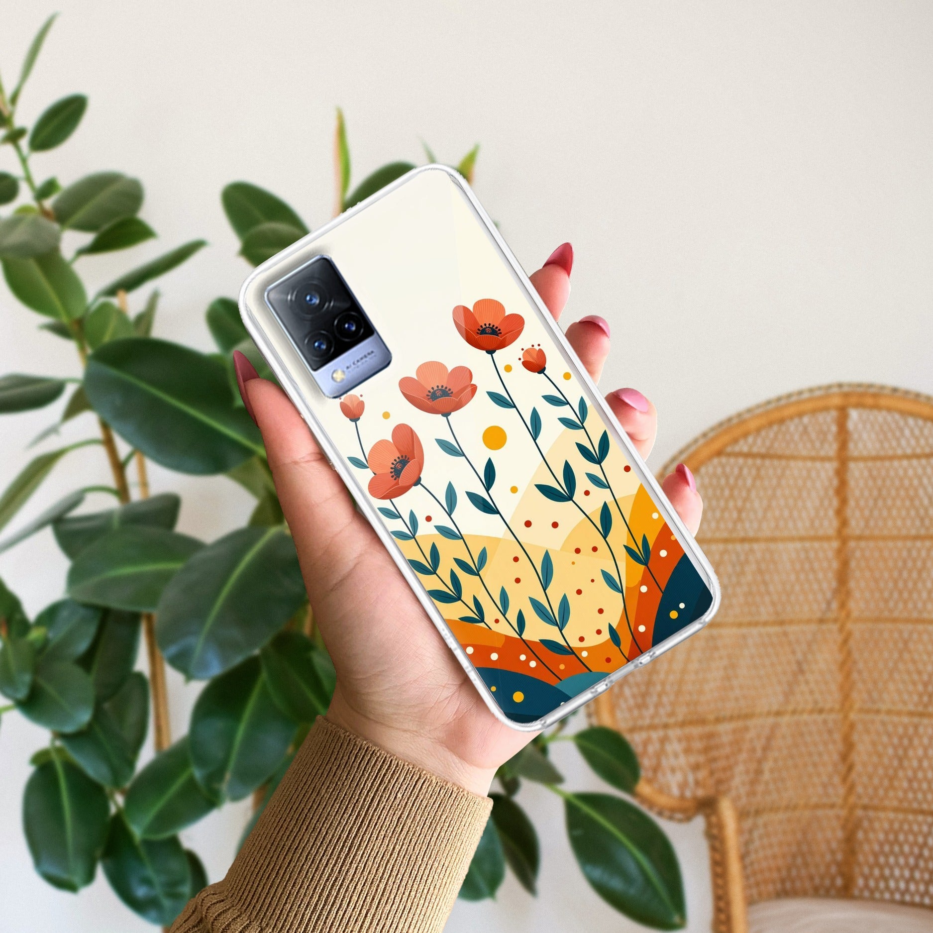 Hillside Bloom Transparent Silicon Case For Vivo Y20s/Vivo Y20A/Vivo Y20G/Vivo Y20i / Vivo Y20T / Vivo Y20
