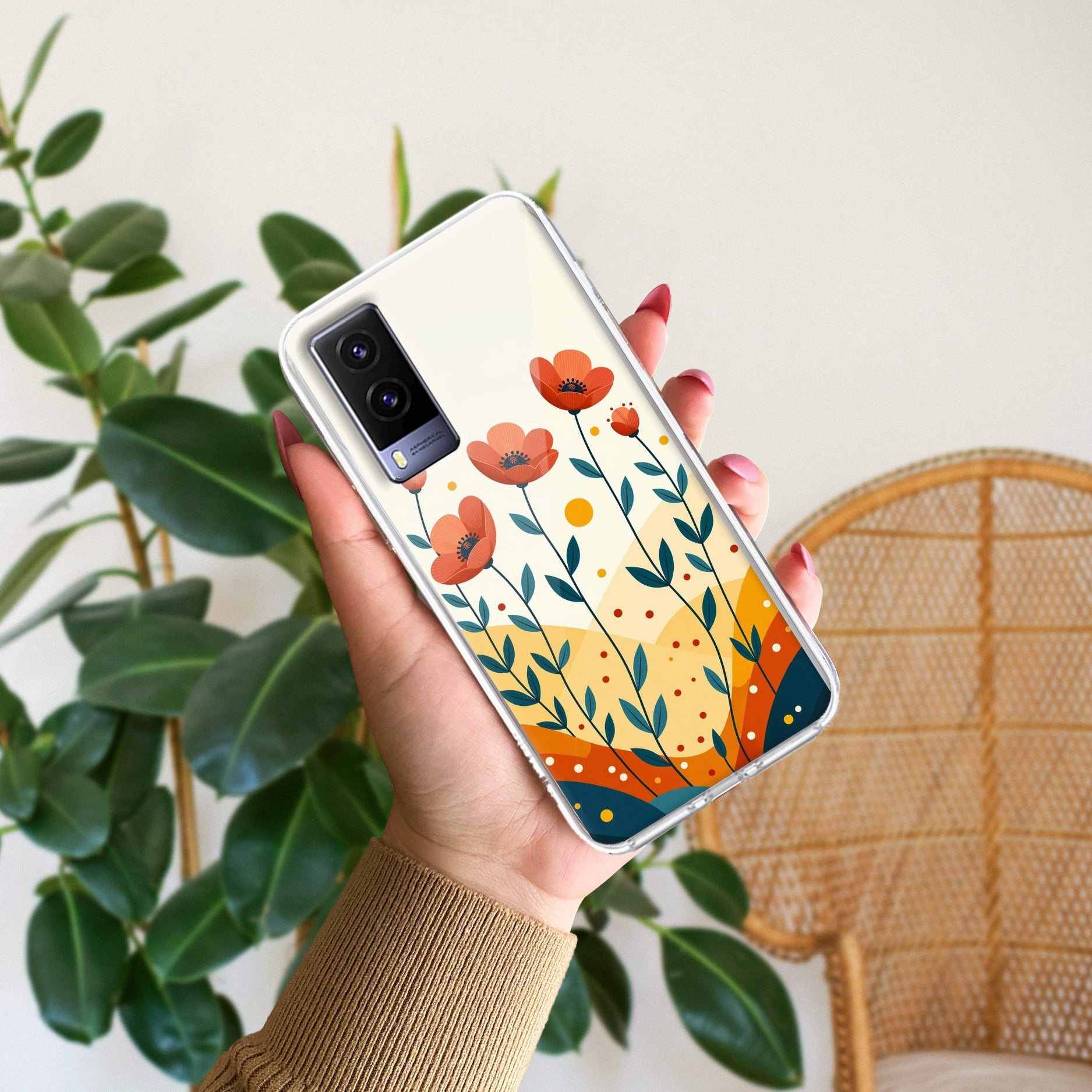 Hillside Bloom Transparent Silicon Case For Vivo Y27 4G