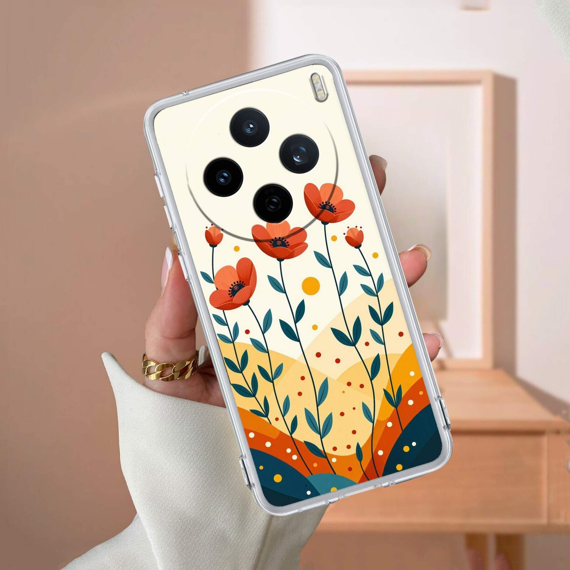 Hillside Bloom Transparent Silicon Case For Vivo X200T 5G