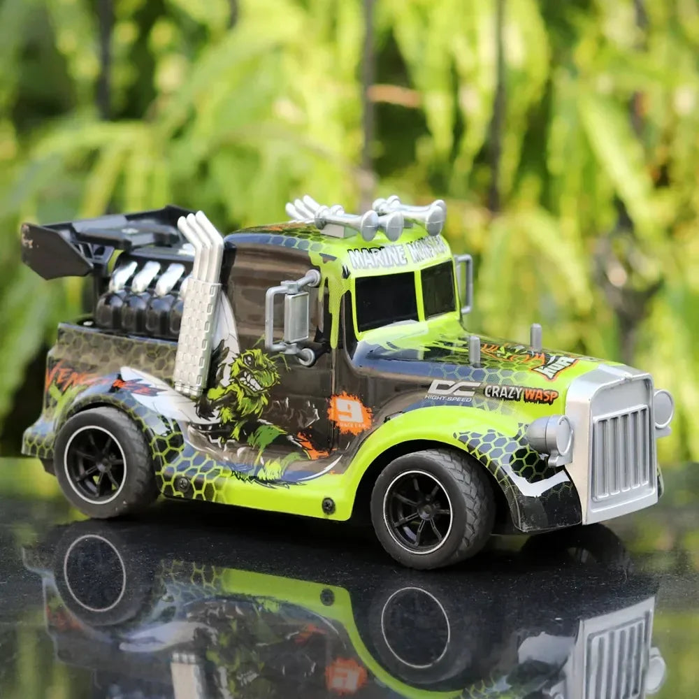Rechargeable Remote Control Truck with 2.4GHz Frequency, Steam & LED Light Effects - ShopOnCliQ