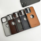 PU Leather Side Chrome Case Cover for iPhone | Premium Stylish Back Cover - ShopOnCliQ