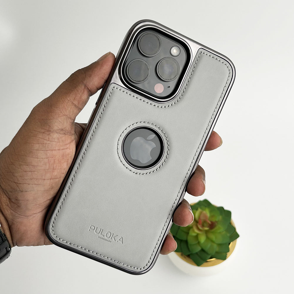 PU Leather Side Chrome Case Cover for iPhone | Premium Stylish Back Cover