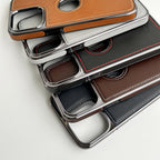 PU Leather Side Chrome Case Cover for iPhone | Premium Stylish Back Cover - ShopOnCliQ