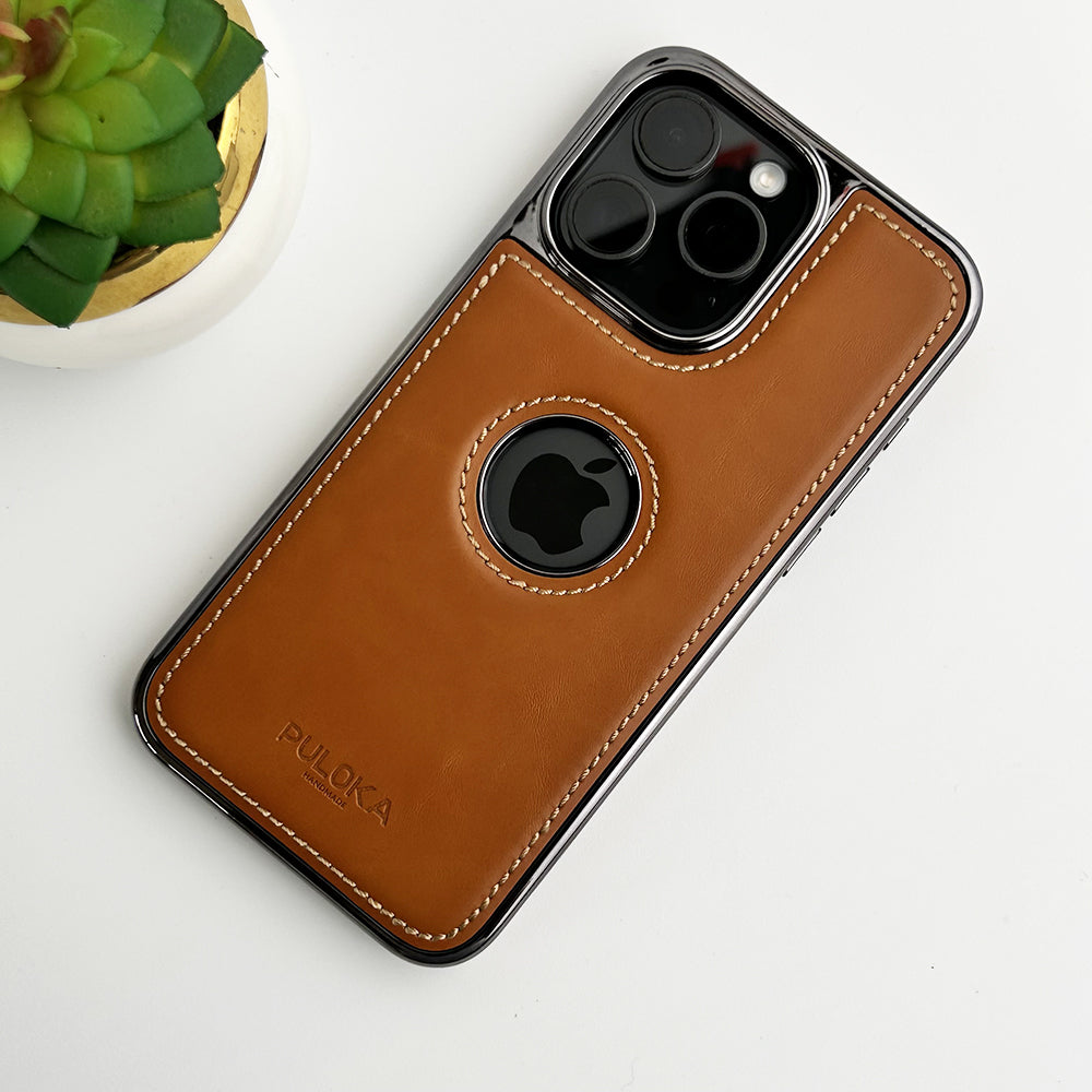 PU Leather Side Chrome Case Cover for iPhone | Premium Stylish Back Cover - ShopOnCliQ