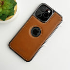 PU Leather Side Chrome Case Cover for iPhone | Premium Stylish Back Cover - ShopOnCliQ