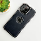 PU Leather Side Chrome Case Cover for iPhone | Premium Stylish Back Cover - ShopOnCliQ