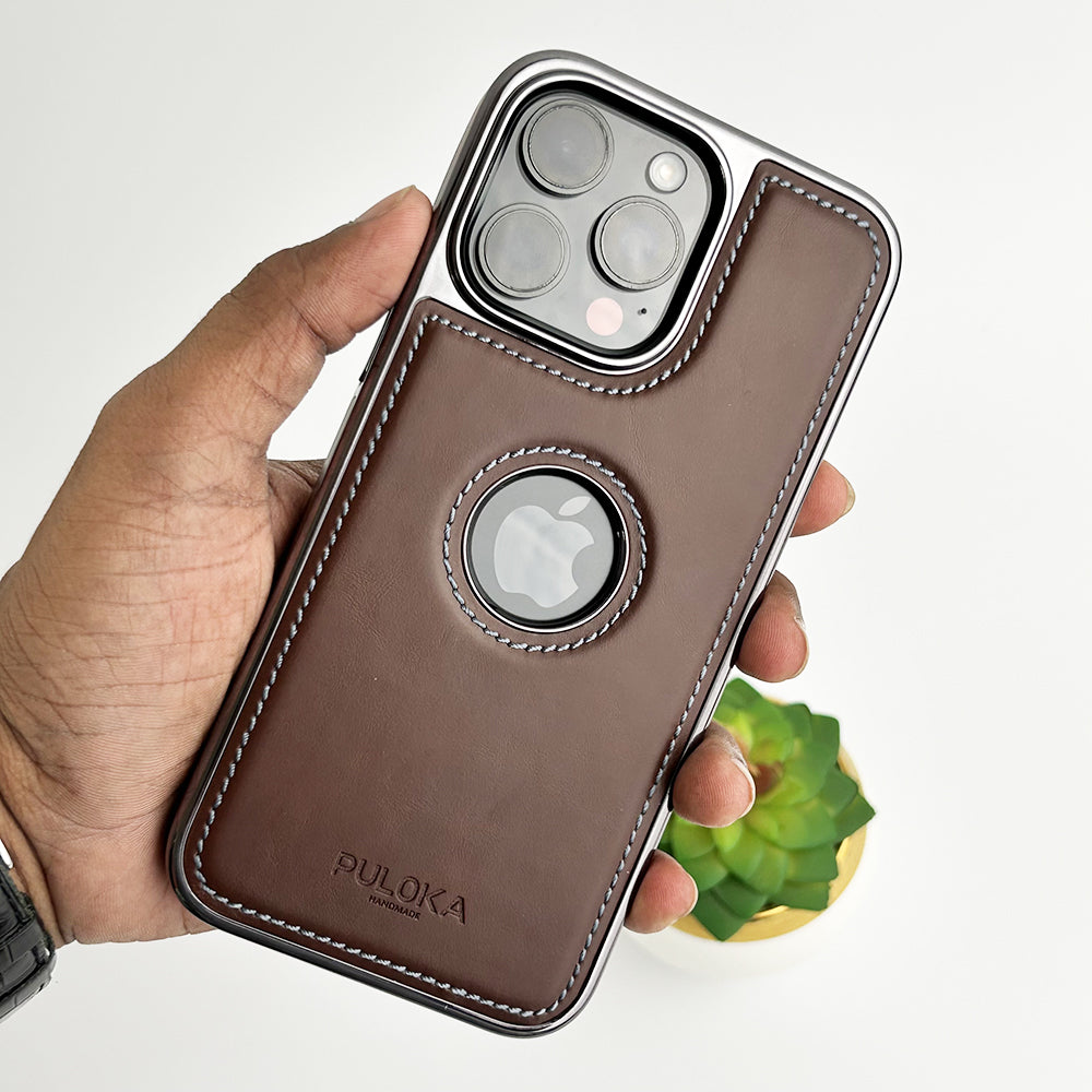 PU Leather Side Chrome Case Cover for iPhone | Premium Stylish Back Cover