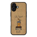 Inspired Sips Glass Case Cover For iPhone 16 Plus