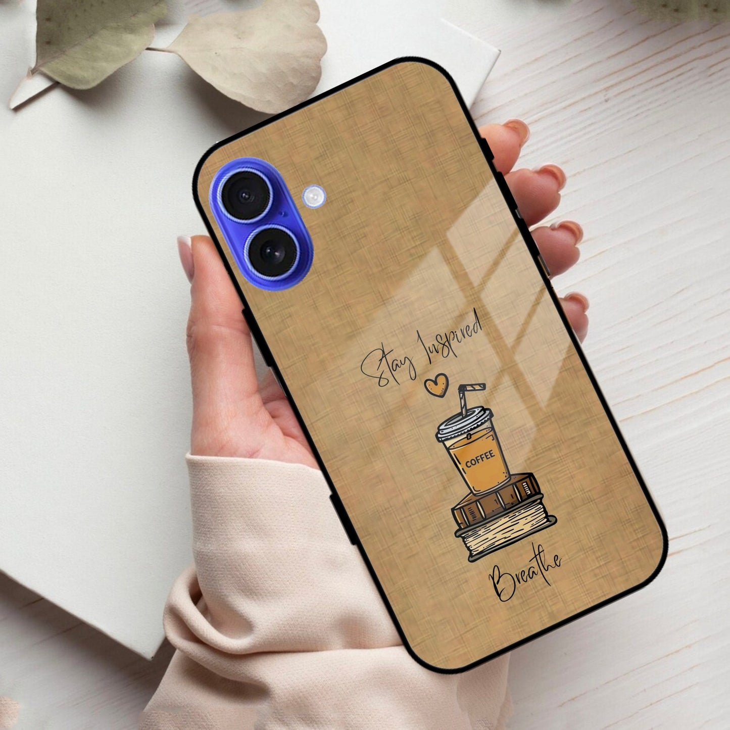 Inspired Sips Glass Case Cover For iPhone