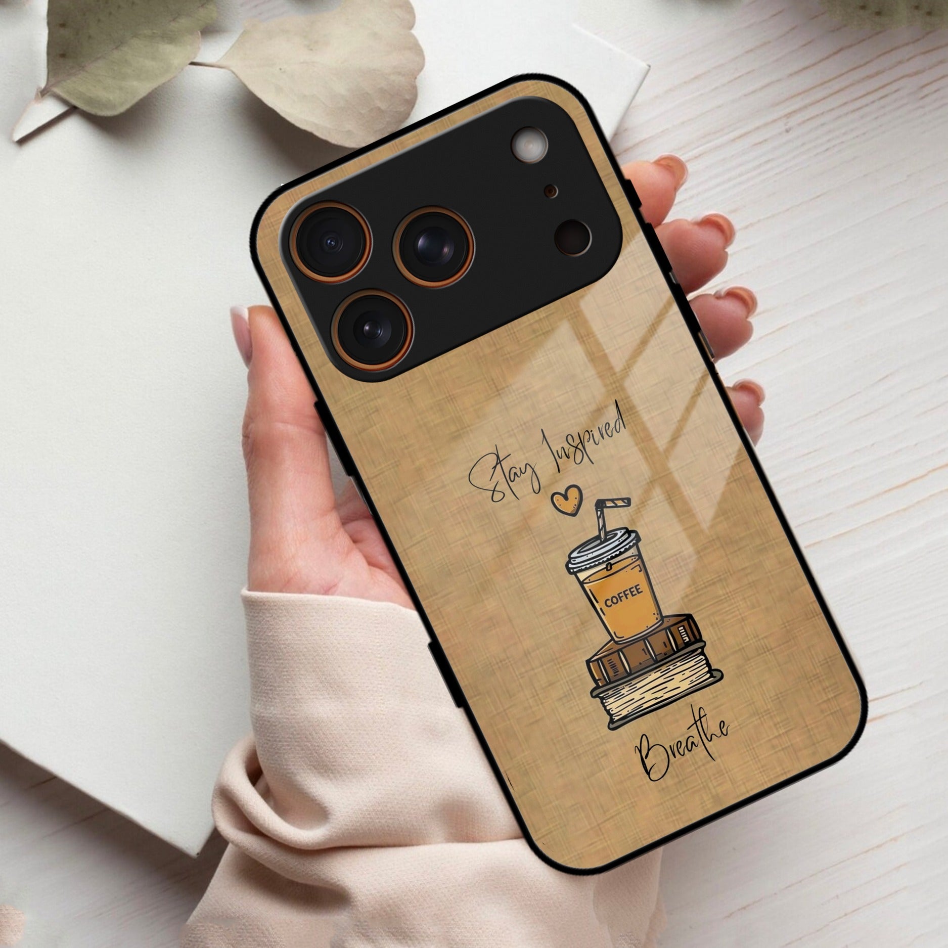 Inspired Sips Glass Case Cover For iPhone 17 Pro Max
