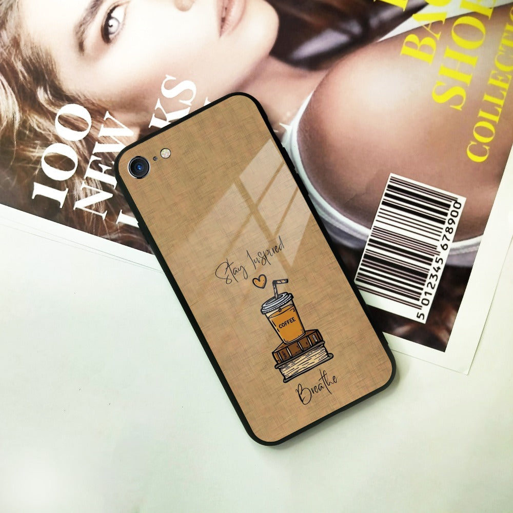 Inspired Sips Glass Case Cover For iPhone