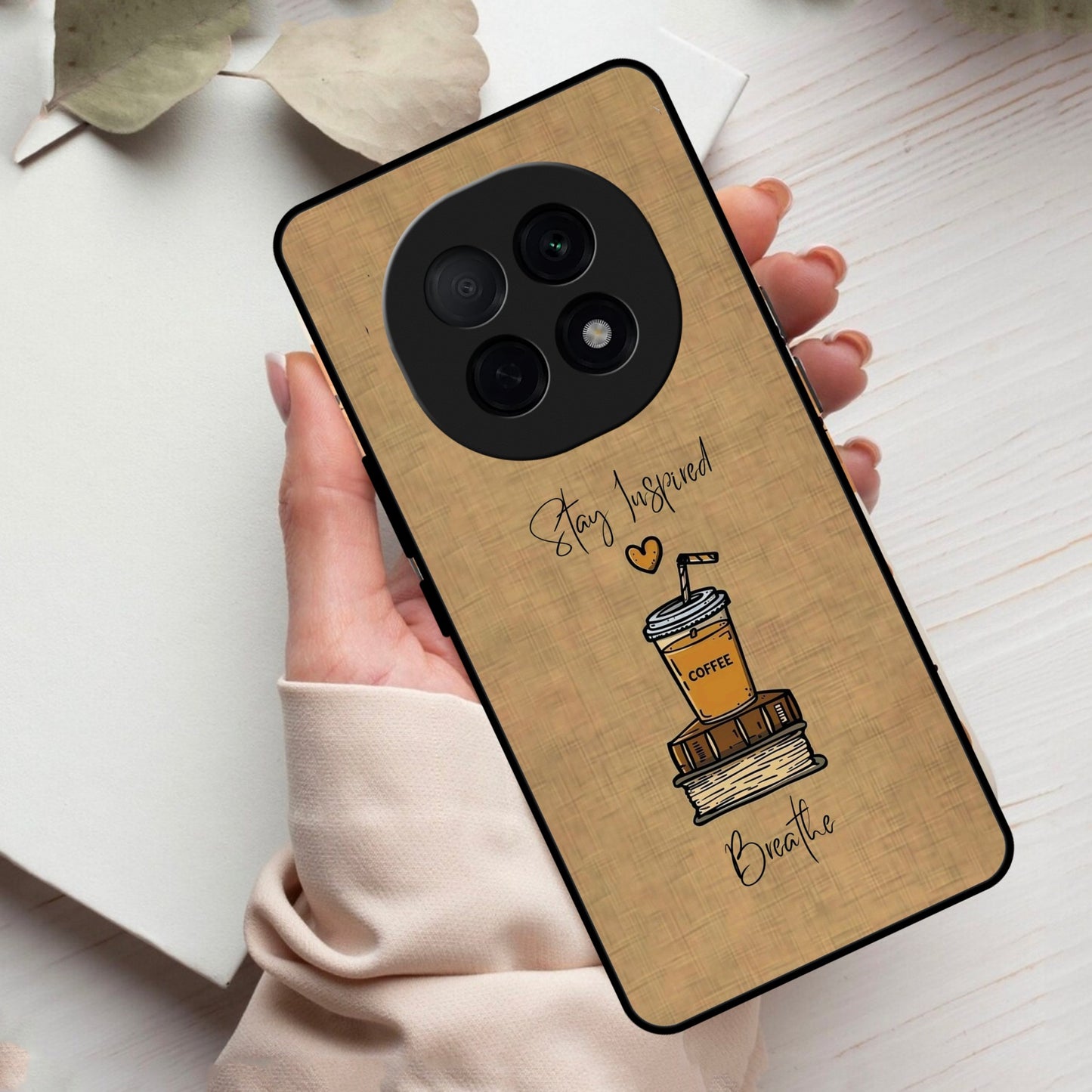 Inspired Sips Glass Case Cover For Oppo