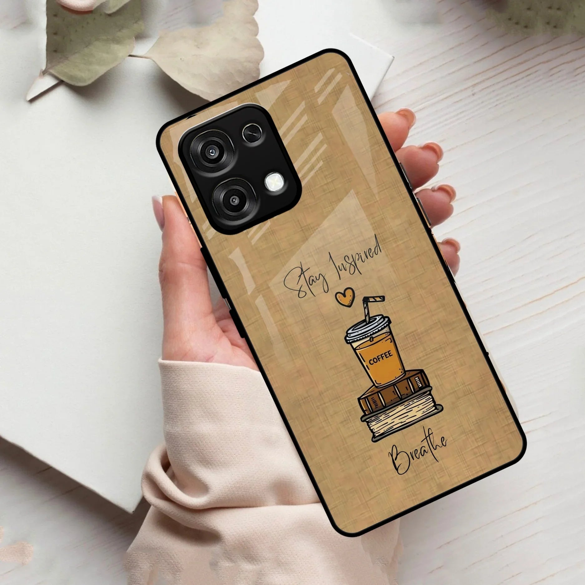 Inspired Sips Glass Case Cover For Oppo