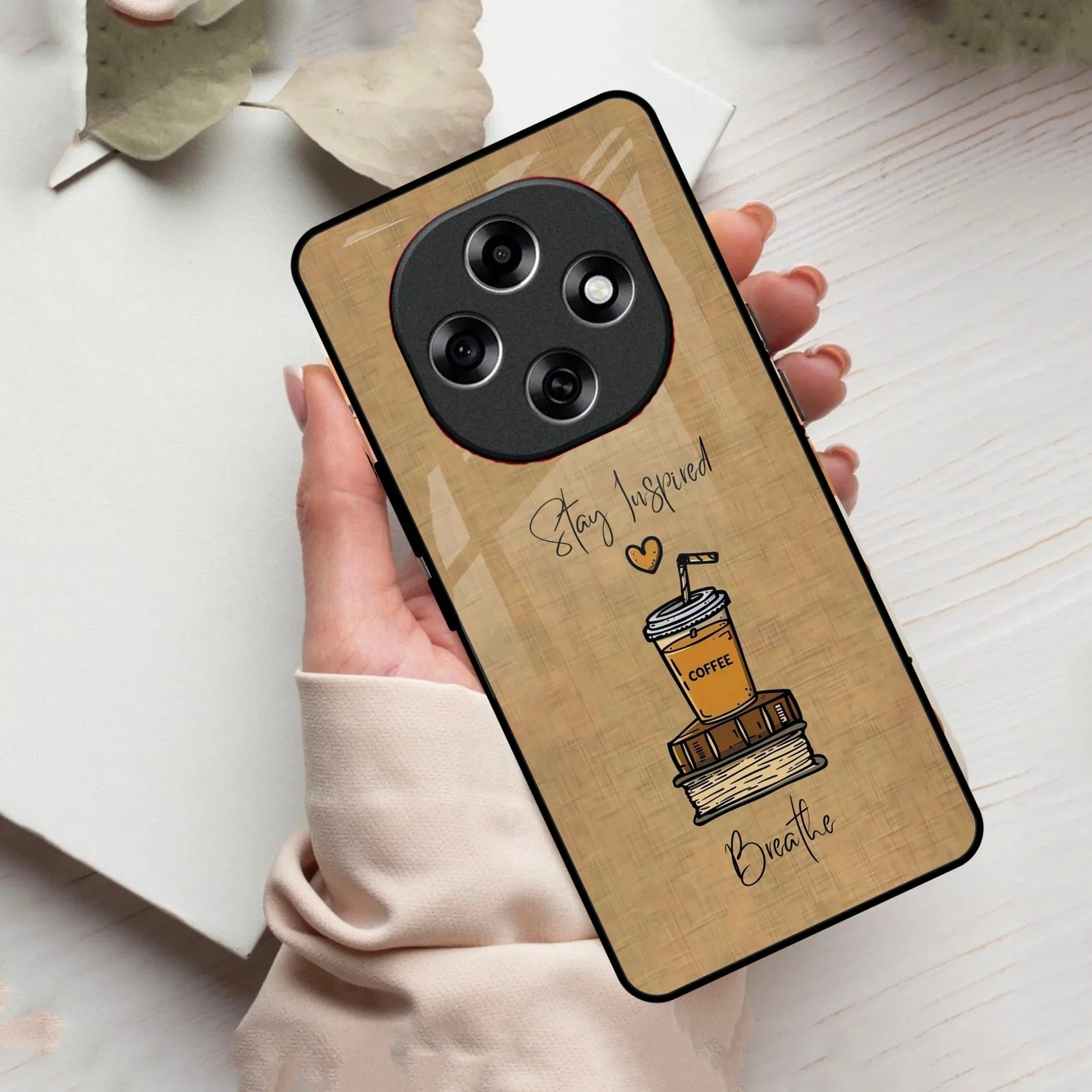 Inspired Sips Glass Case Cover For Oppo