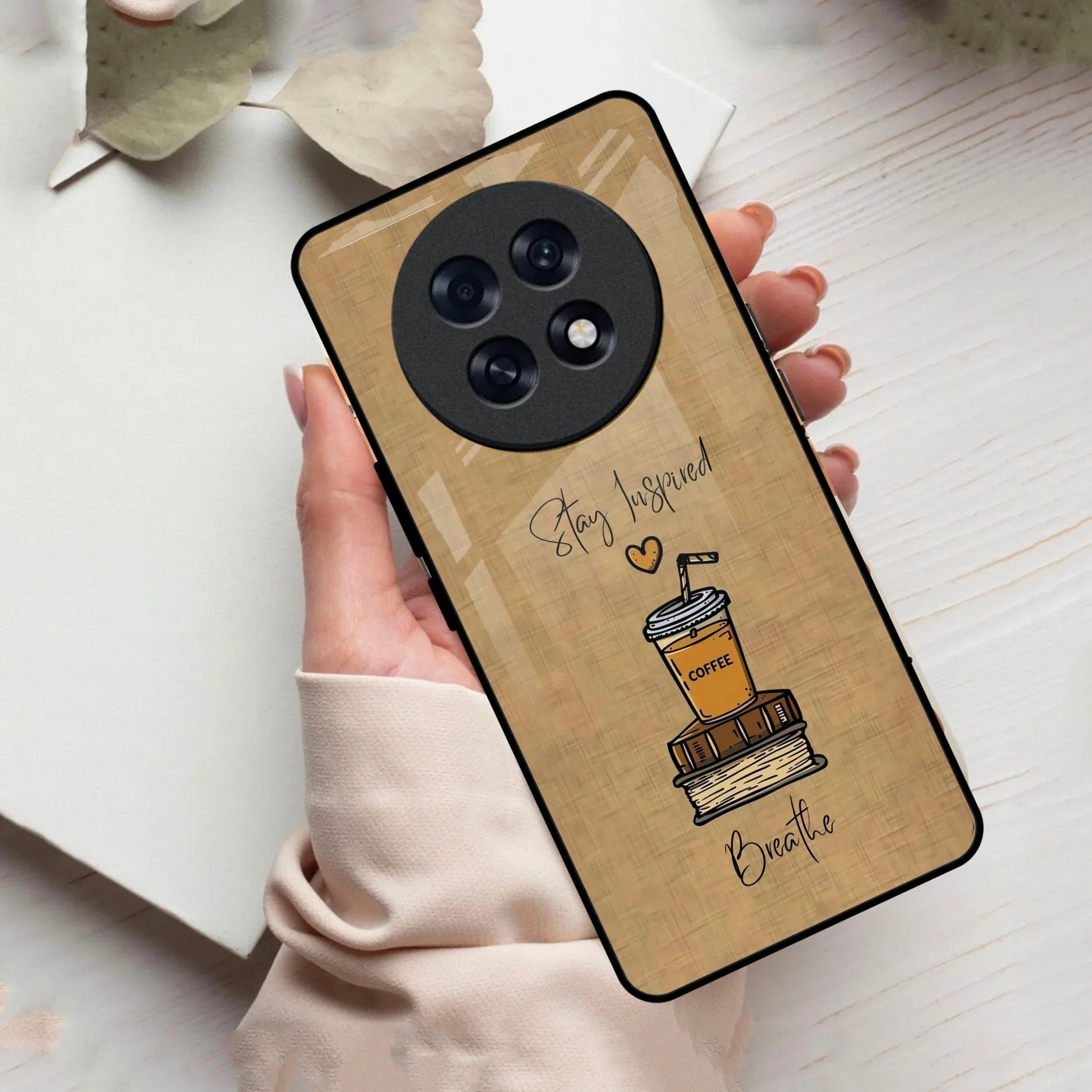 Inspired Sips Glass Case Cover For Oppo