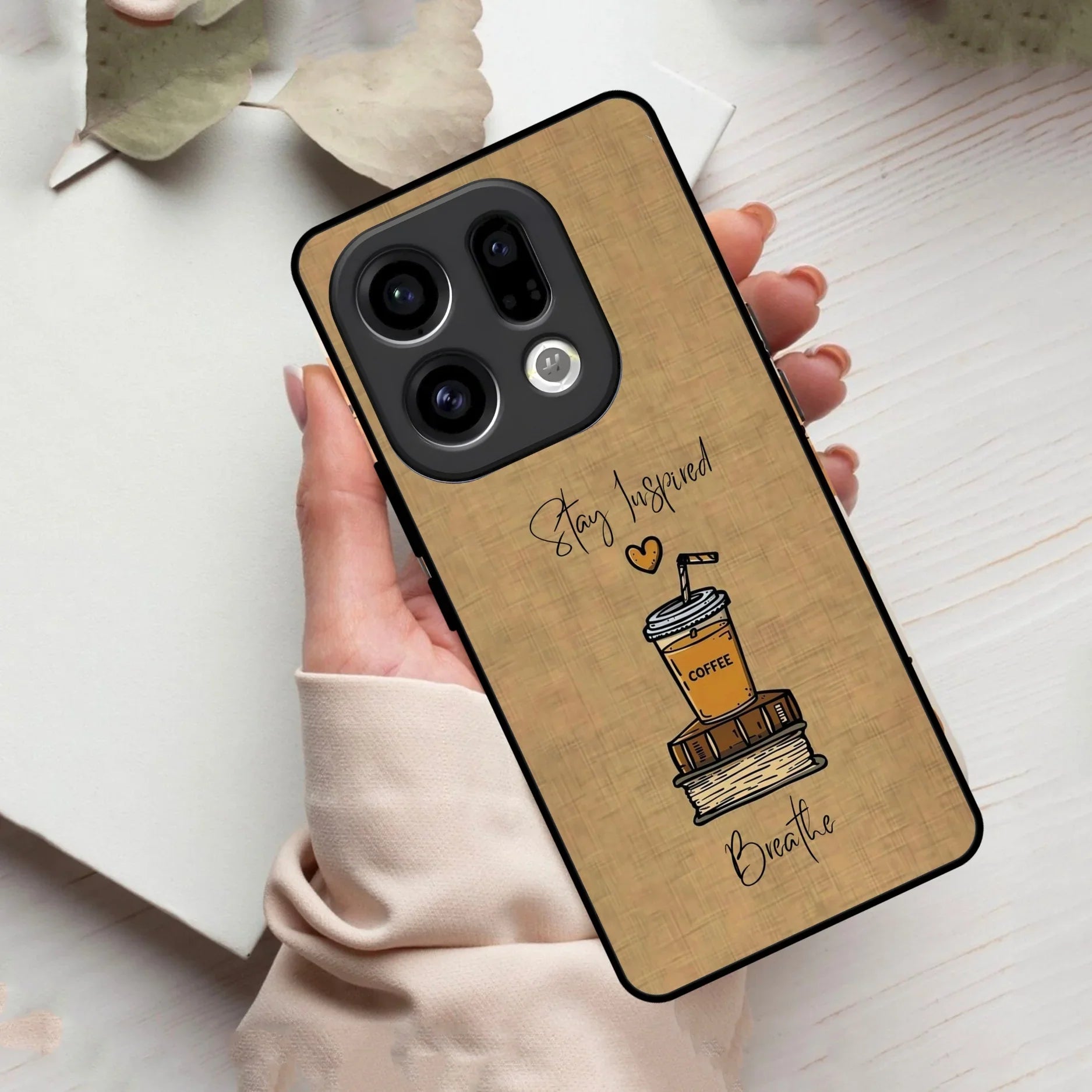 Inspired Sips Glass Case Cover For Oppo