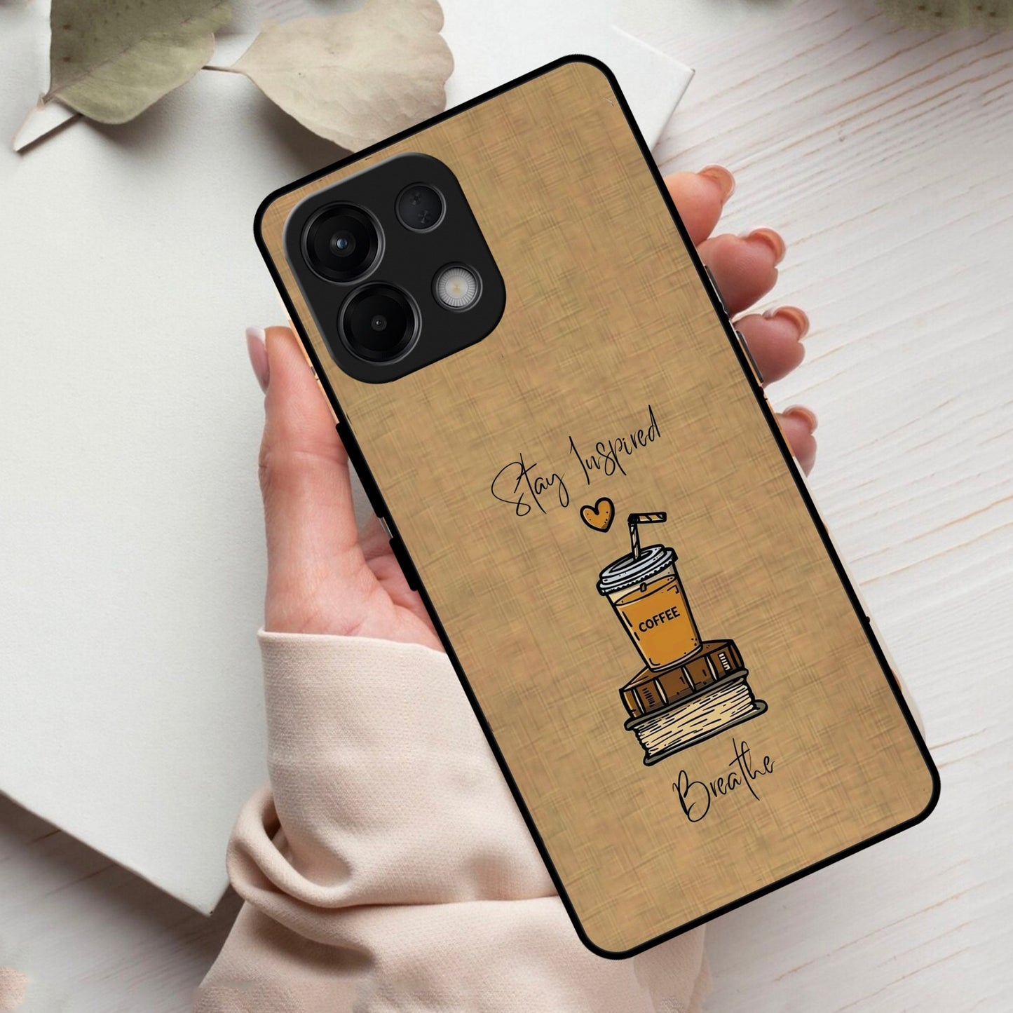 Inspired Sips Glass Case Cover For Oppo