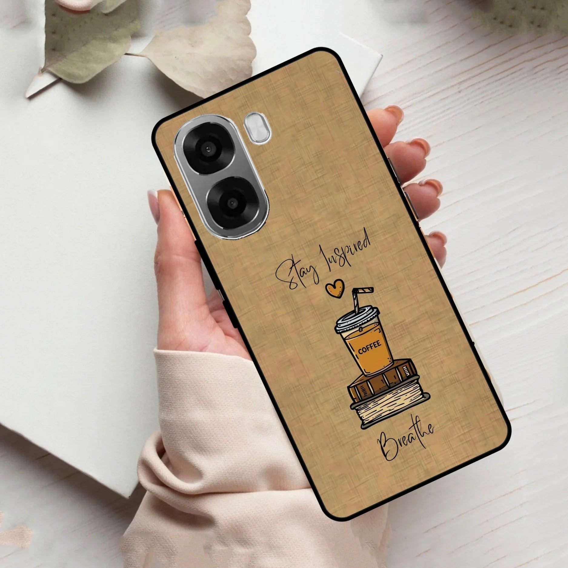 Inspired Sips Glass Case Cover For Oppo
