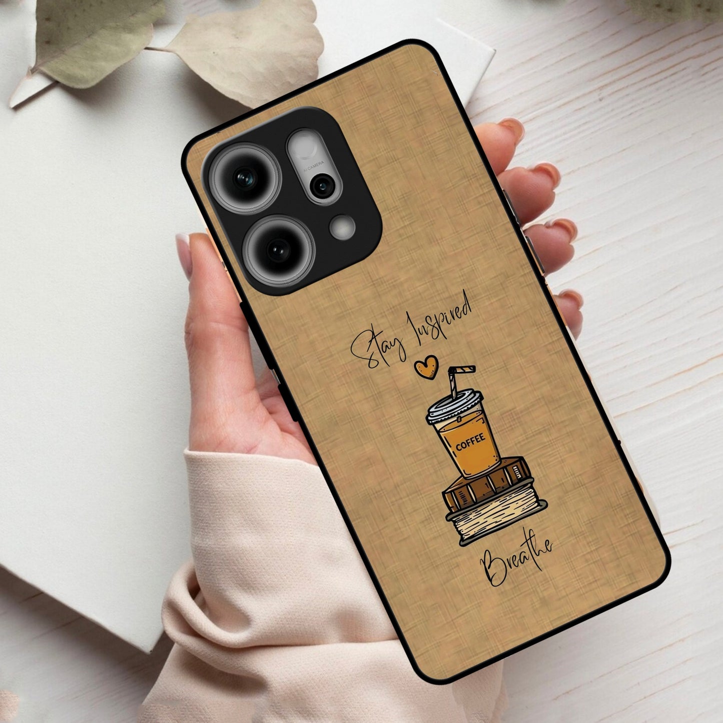 Inspired Sips Glass Case Cover For Oppo