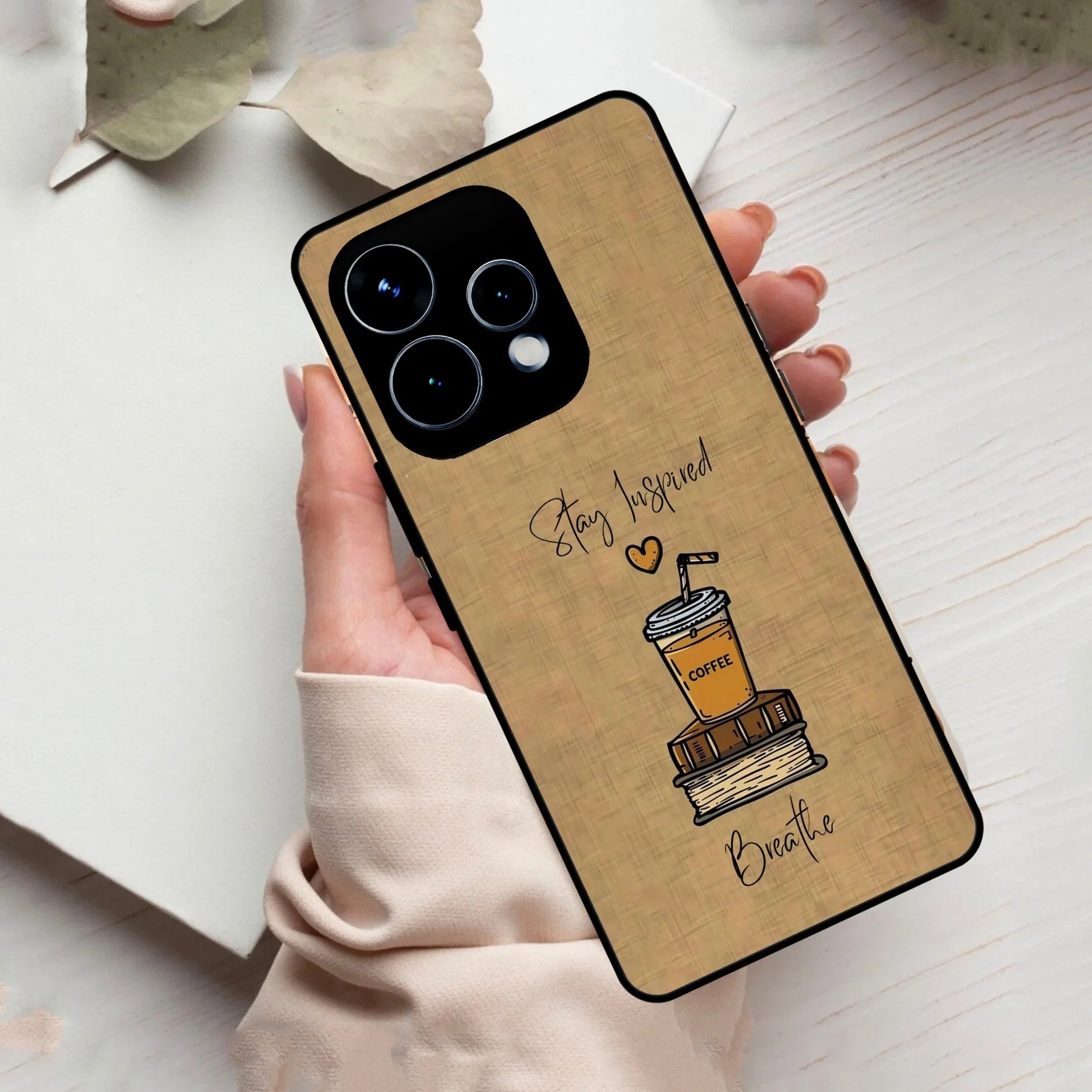 Inspired Sips Glass Case Cover For Oppo
