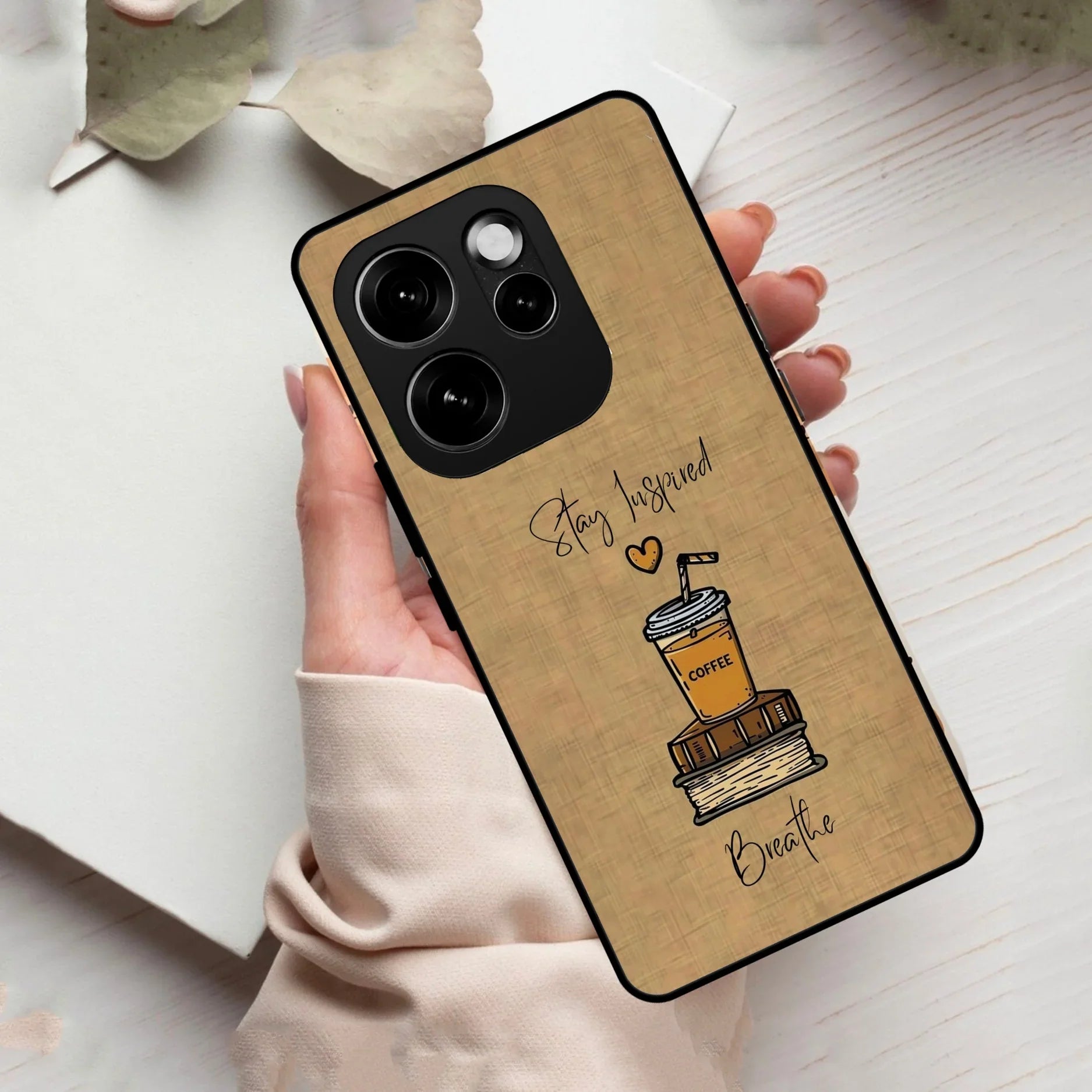 Inspired Sips Glass Case Cover For Oppo