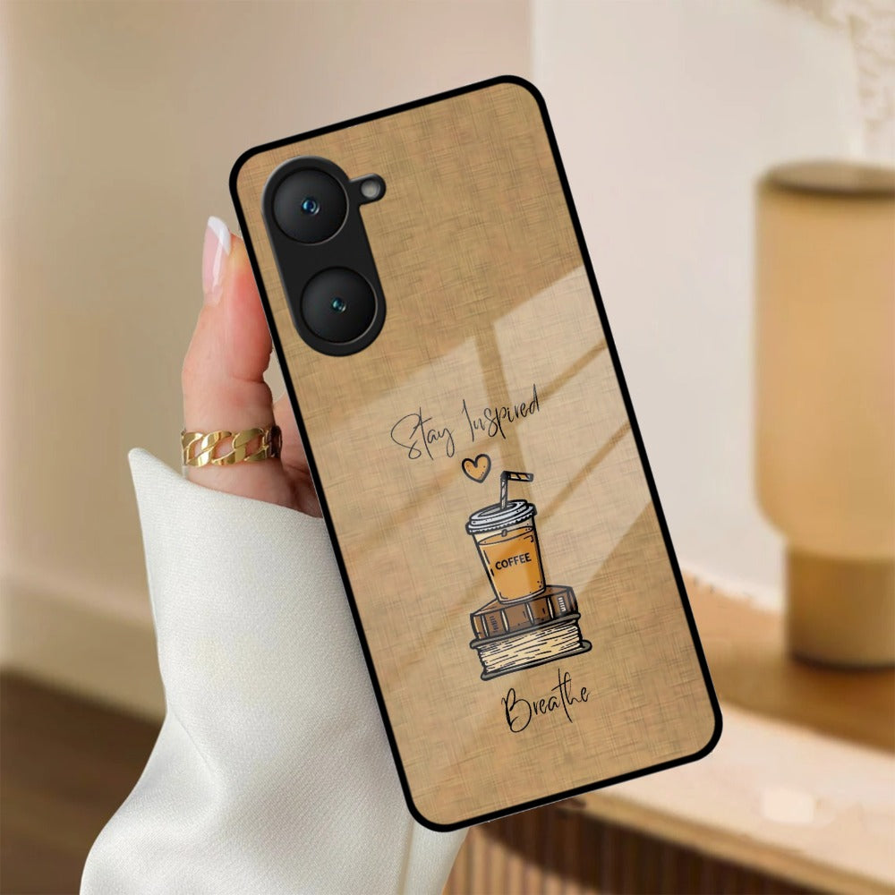 Inspired Sips Glass Case Cover For iQOO