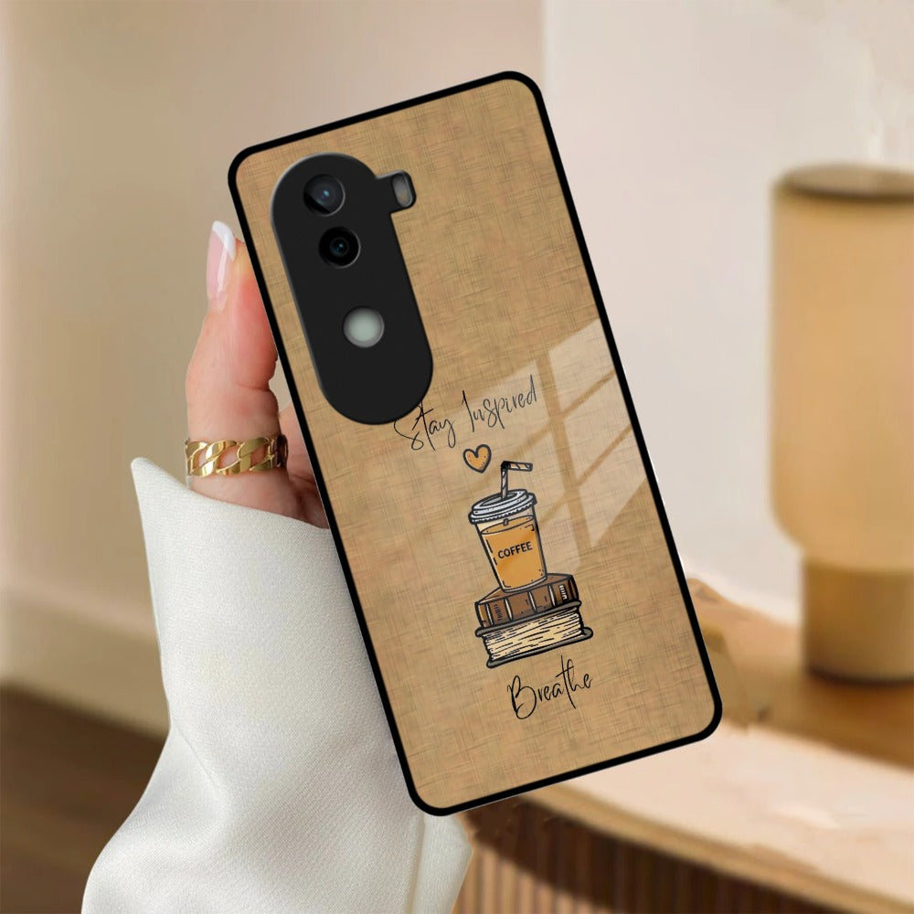 Inspired Sips Glass Case Cover For iQOO