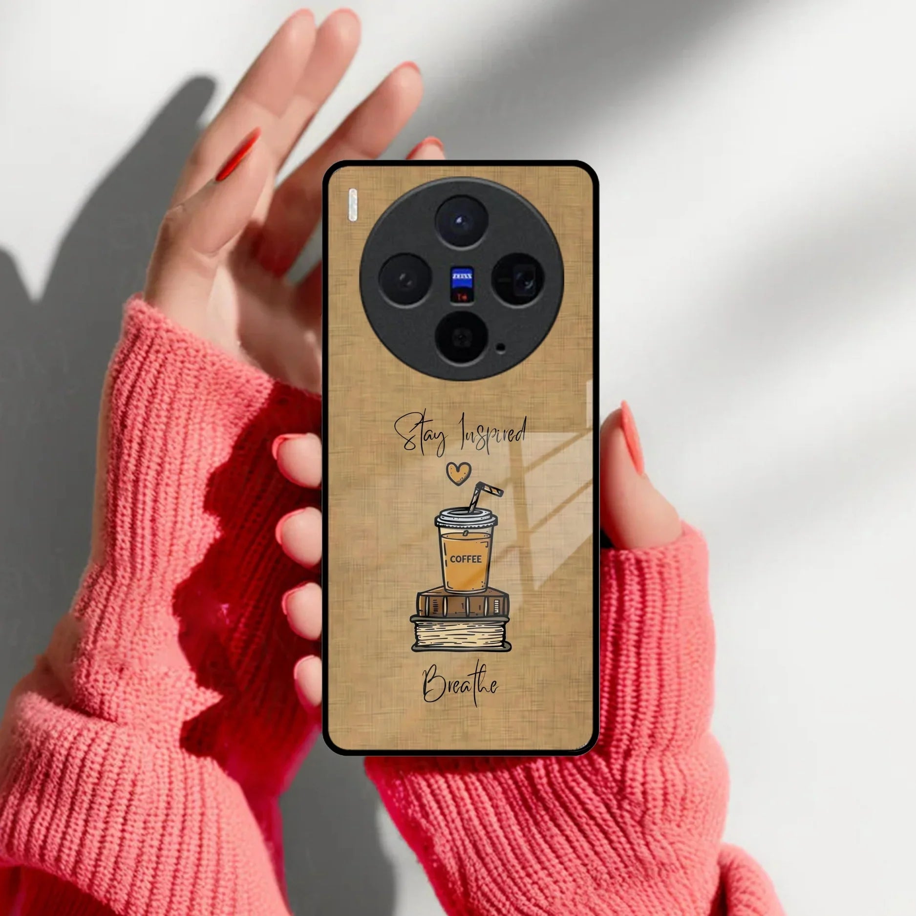 Inspired Sips Glass Case Cover For Vivo