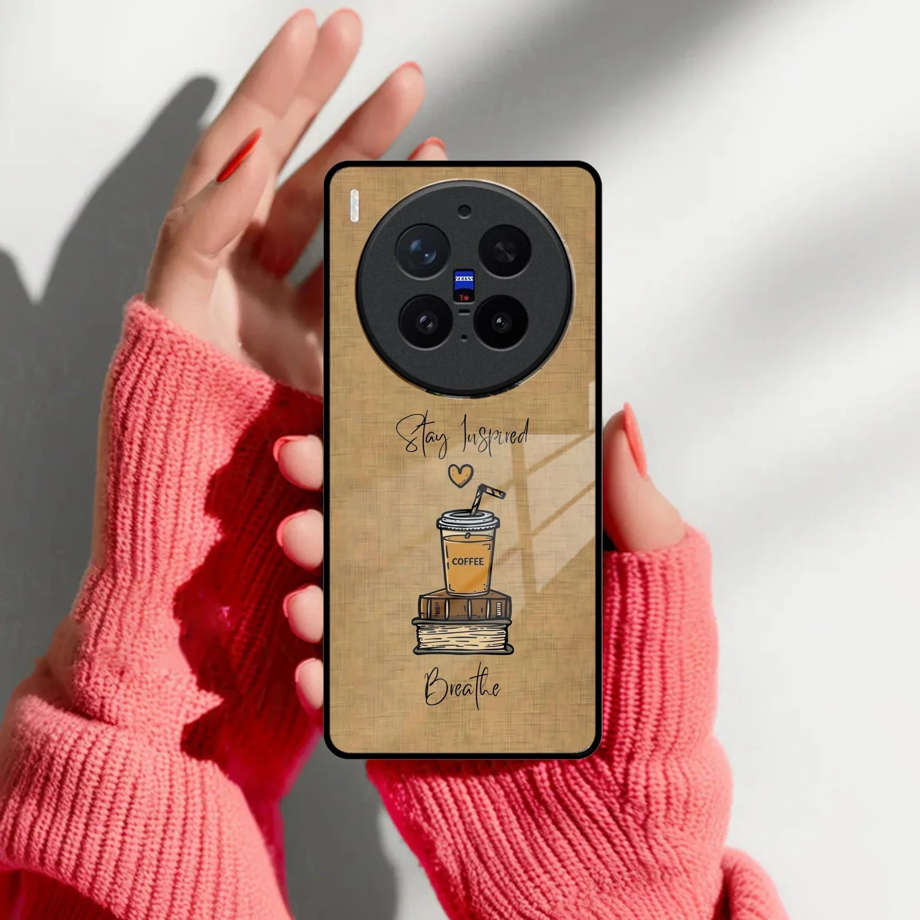 Inspired Sips Glass Case Cover For Vivo