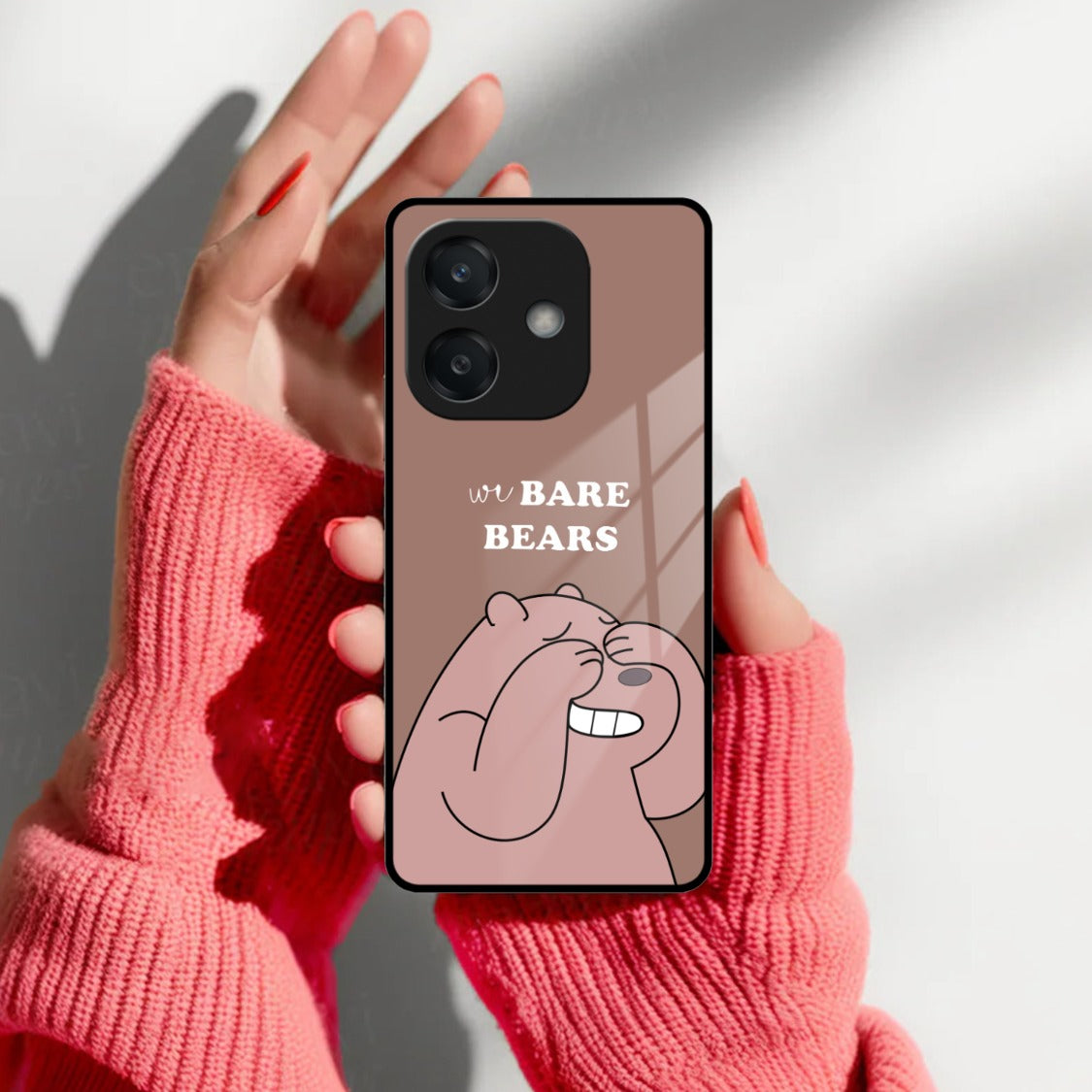 We Bare Bears Brown Glossy Metal Case Cover For Oppo