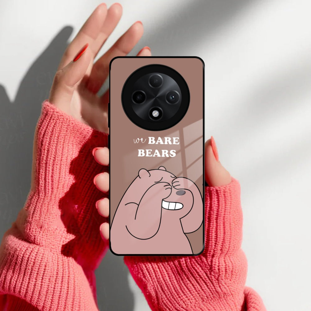 We Bare Bears Brown Glossy Metal Case Cover For Oppo